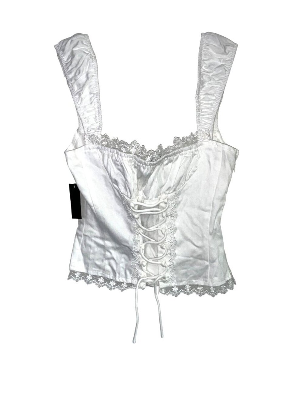 LIONESS Palmer Corset in Porcelain White Small New Womens Sleeveless Tank Top - Picture 5 of 15
